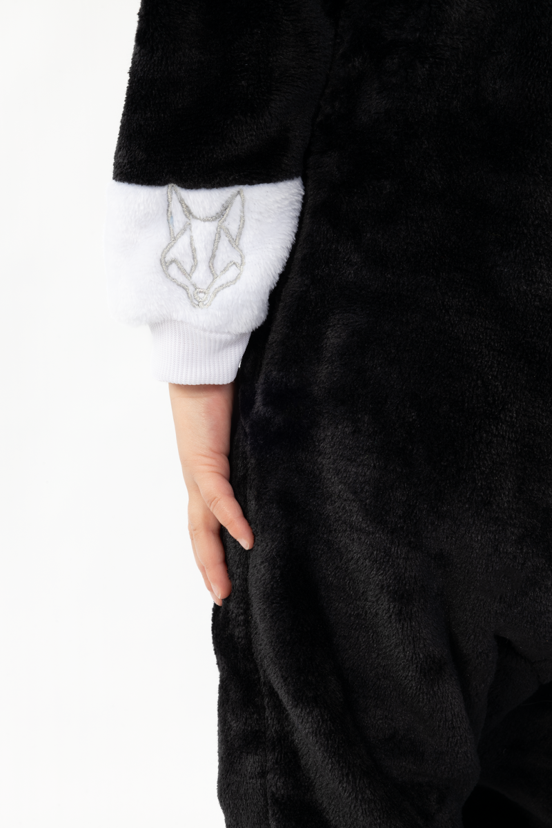 Zwarte Kat Onesie Kind Poes Kinder Kostuum Pak Dierenpak Zwart Pyjama - Afbeelding 6